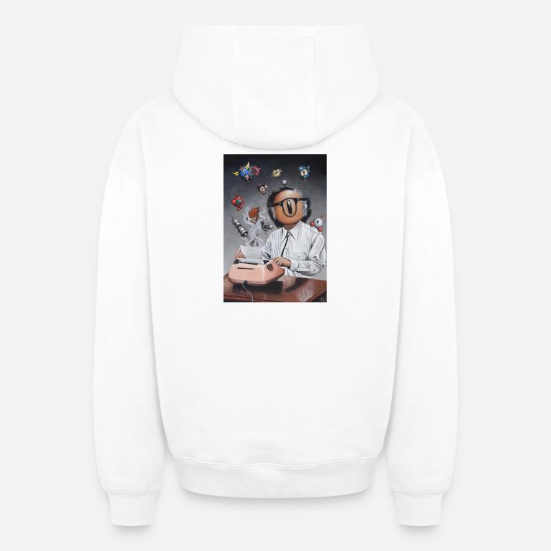 Isaac le bot - Sweat à capuche unisexe zippé oversize épais SPREAD - blanc