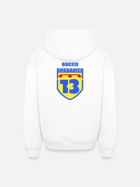 Bucco Rhôdanien - Oversized Heavyweight Unisex Zip Hoodie - white