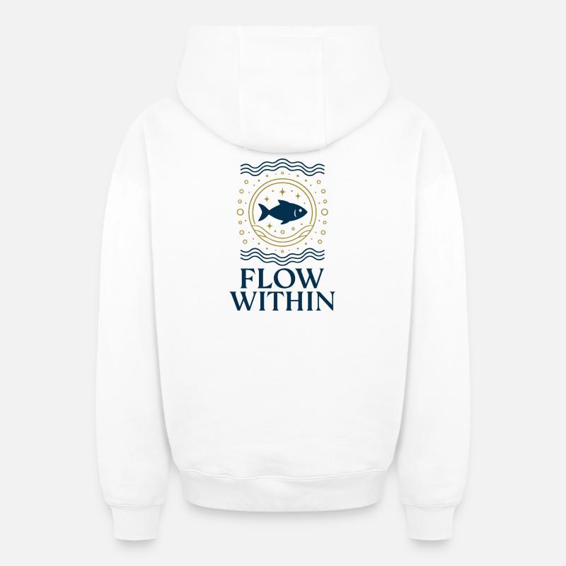 Flux à l’intérieur - Sweat à capuche unisexe zippé oversize épais SPREAD - blanc