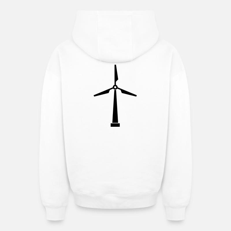 Éolienne - Sweat à capuche unisexe zippé oversize épais SPREAD - blanc