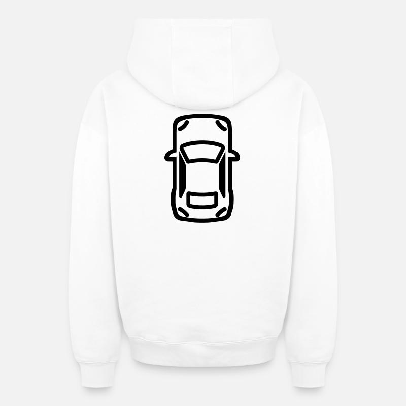 Voiture - Sweat à capuche unisexe zippé oversize épais SPREAD - blanc