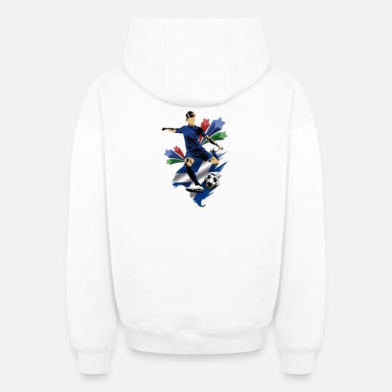 Escocia - Écosse - Drapeaux - Sweat à capuche unisexe zippé oversize épais SPREAD - blanc