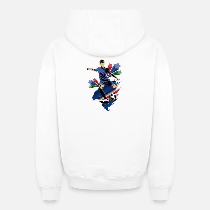 Cap-Vert - Cap-Vert - Drapeau - Sweat à capuche unisexe zippé oversize épais SPREAD - blanc