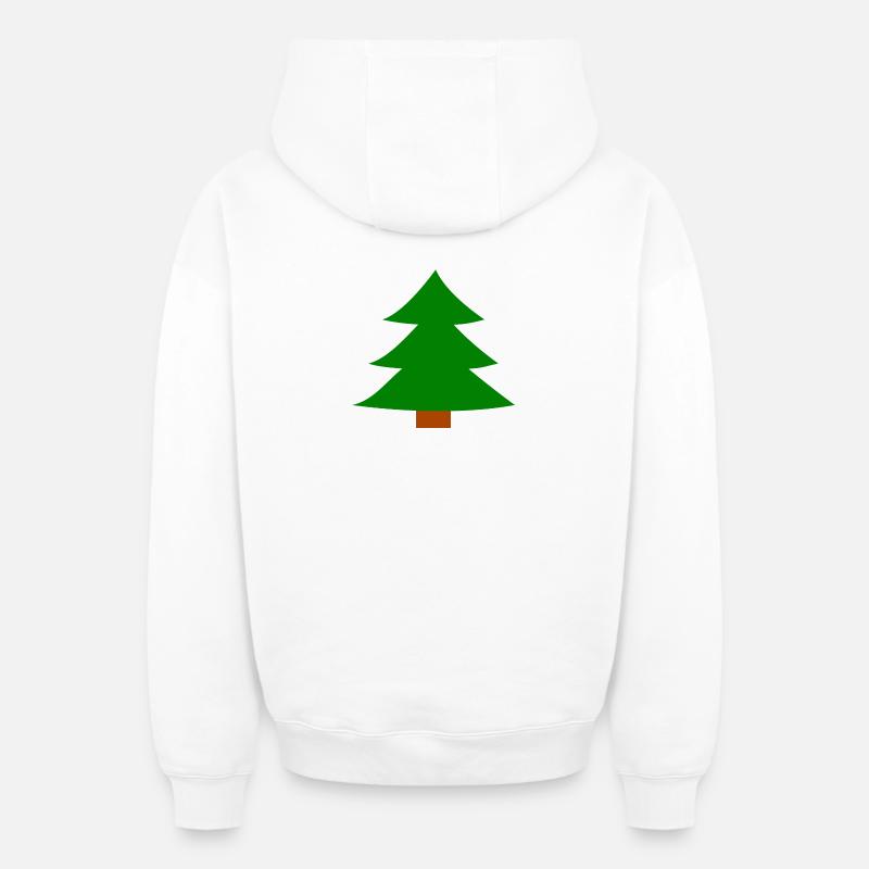 Weihnachtsbaum Silhouette - Oversized Heavyweight Unisex Zip Hoodie - Weiß