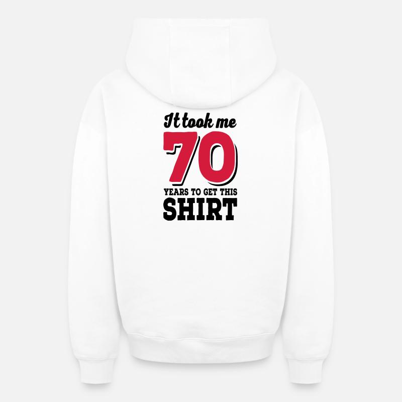 70 ans - Sweat à capuche unisexe zippé oversize épais SPREAD - blanc
