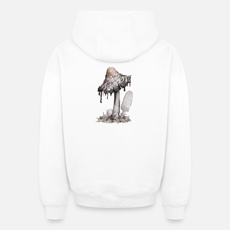 champignon de l’encre - Sweat à capuche unisexe zippé oversize épais SPREAD - blanc