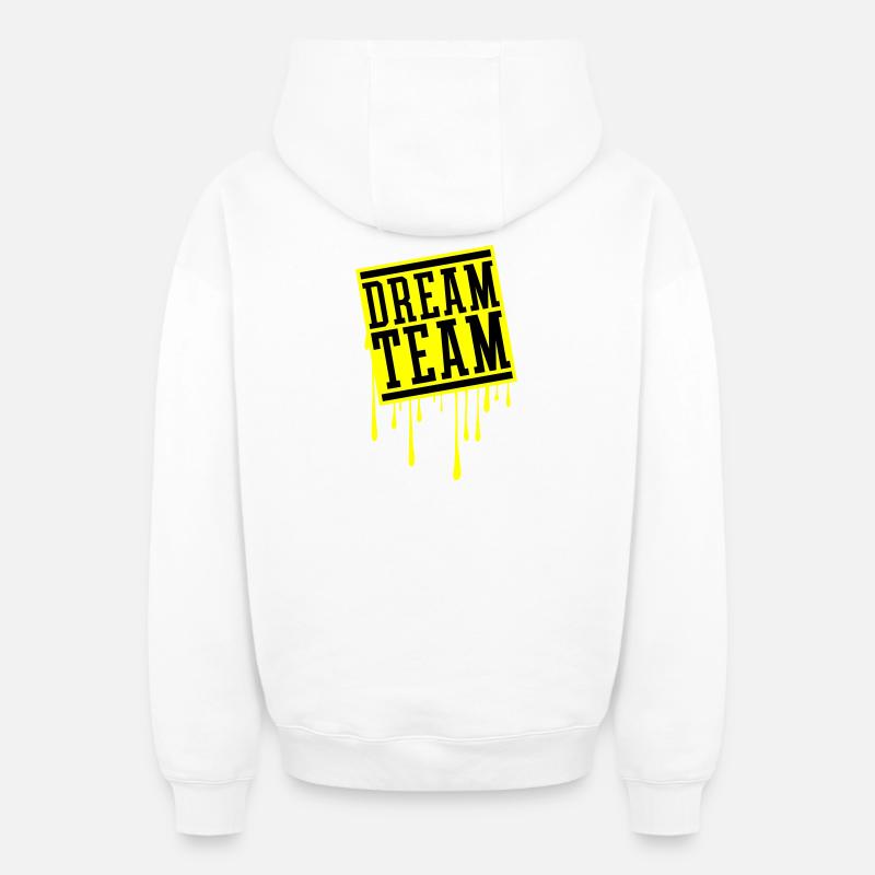 Équipe de rêve - Sweat à capuche unisexe zippé oversize épais SPREAD - blanc