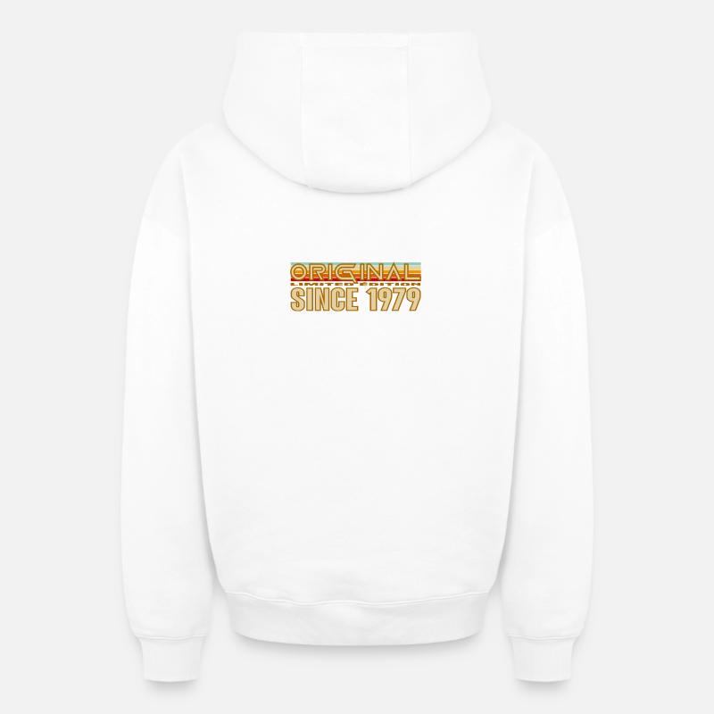 Originalité rétro 1979 - Sweat à capuche unisexe zippé oversize épais SPREAD - blanc