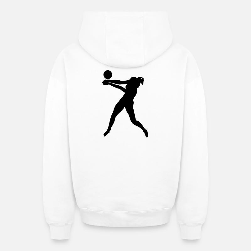 Beach-volley - Sweat à capuche unisexe zippé oversize épais SPREAD - blanc