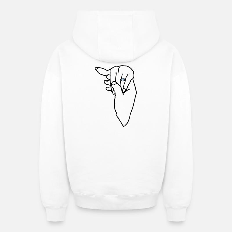Verlobungs-Ehering-Hand - Oversized Heavyweight Unisex Zip Hoodie - Weiß
