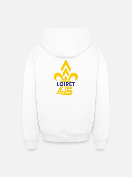 Fleur de Lys Loiret 45 - Oversized Heavyweight Unisex Zip Hoodie - white