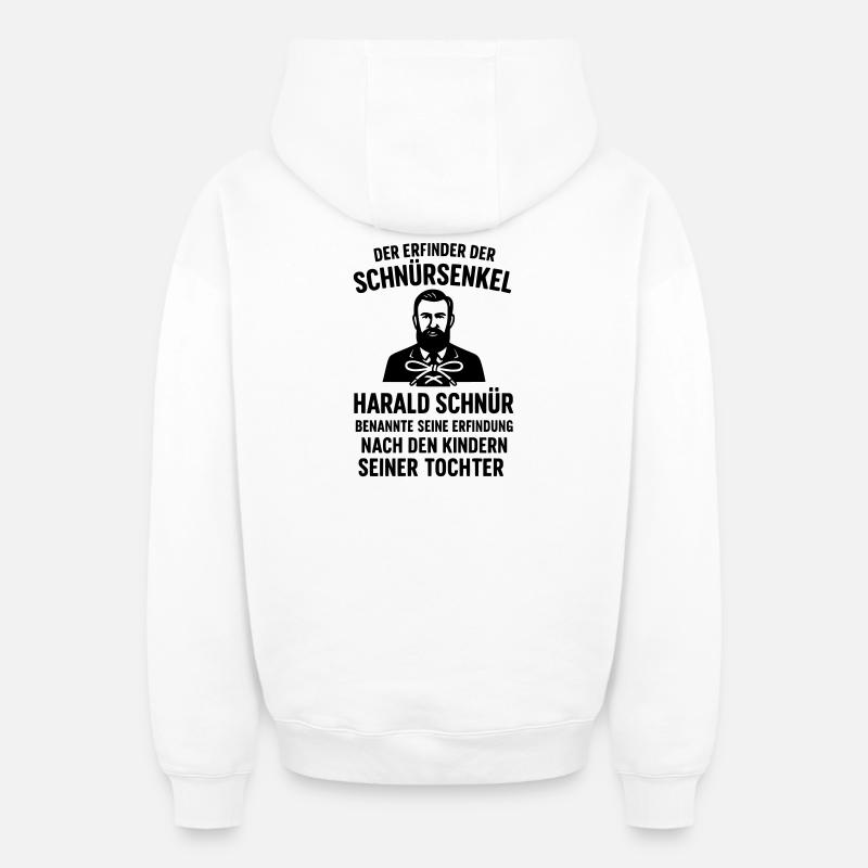 Inventeur de lacets Dicton drôle - Sweat à capuche unisexe zippé oversize épais SPREAD - blanc