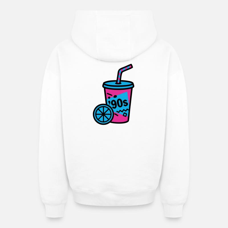 90s Retro Becher Slush Sommer - Oversized Heavyweight Unisex Zip Hoodie - Weiß