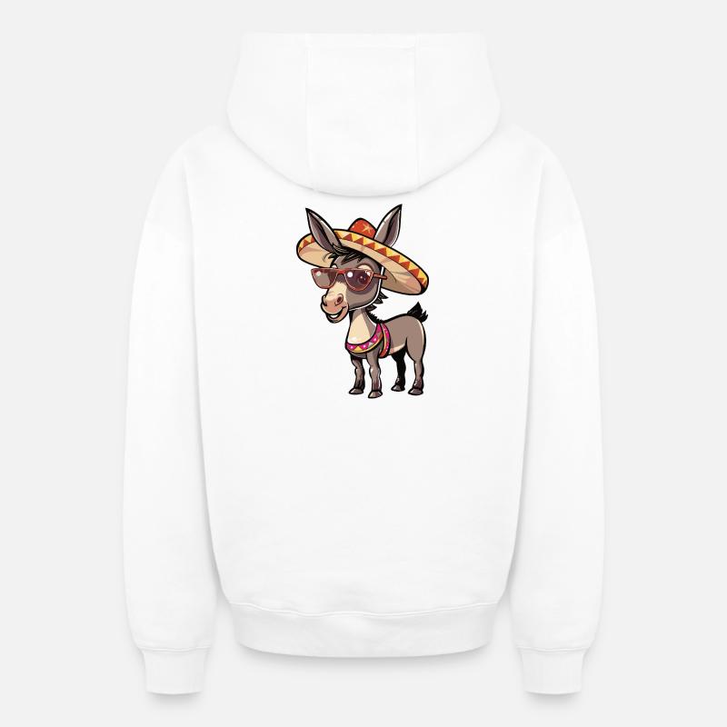 Sombrero drôle d’âne - Sweat à capuche unisexe zippé oversize épais SPREAD - blanc