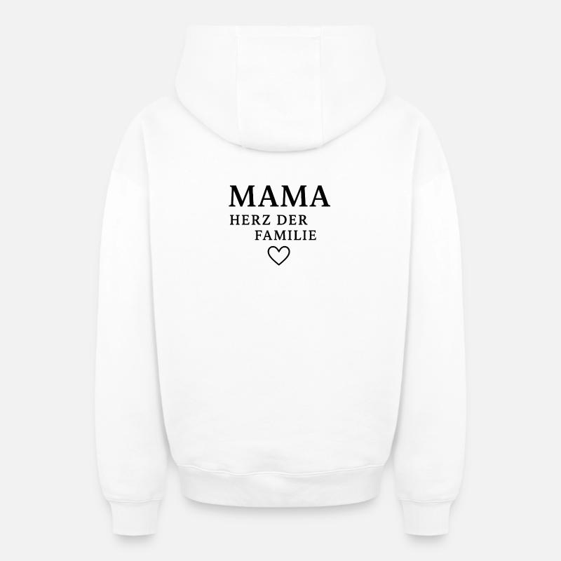 Maman - Sweat à capuche unisexe zippé oversize épais SPREAD - blanc