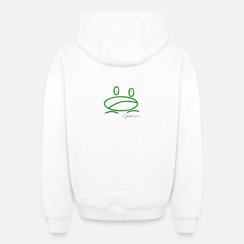 Grenouillemini © Chyropterum Innoxius - Sweat à capuche unisexe zippé oversize épais SPREAD - blanc