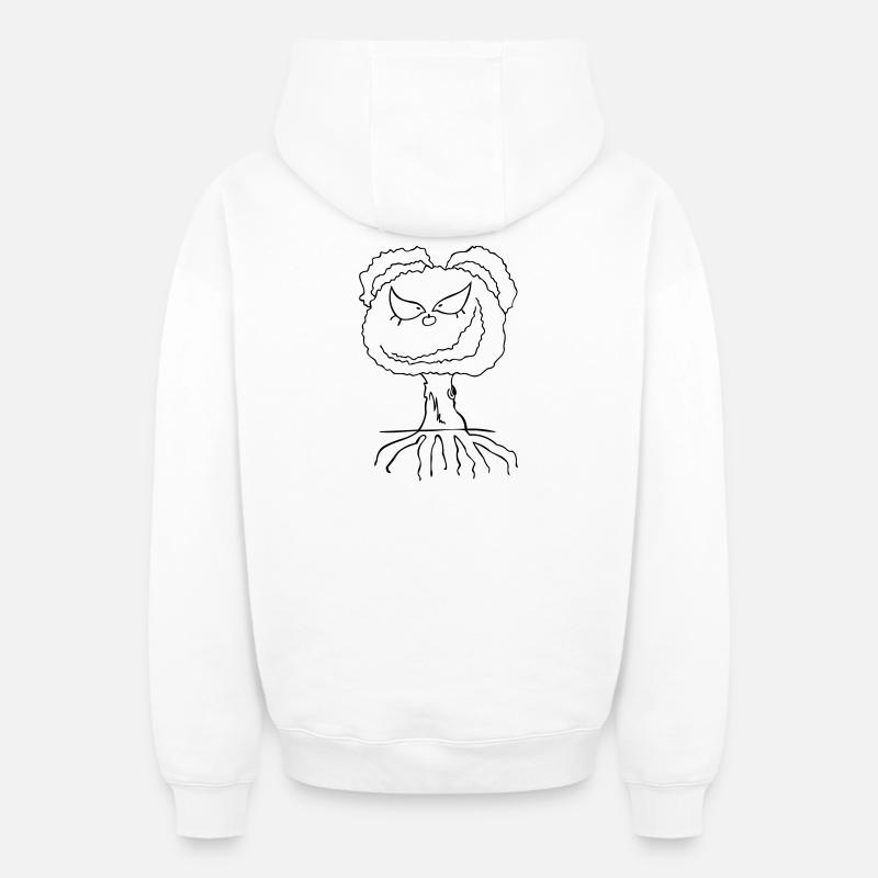Arbre effronté - Sweat à capuche unisexe zippé oversize épais SPREAD - blanc