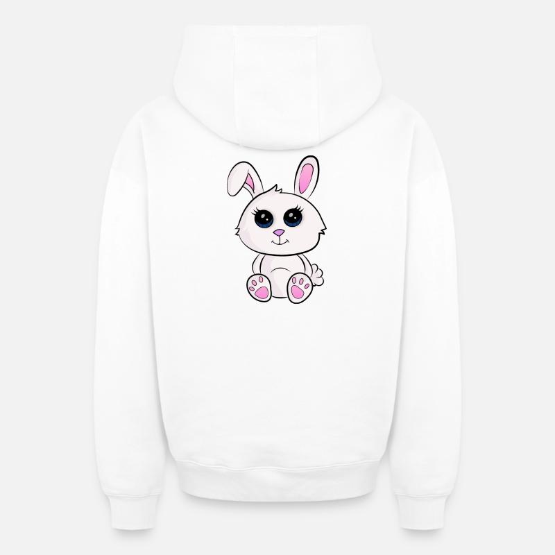 Bébé lapin - Sweat à capuche unisexe zippé oversize épais SPREAD - blanc