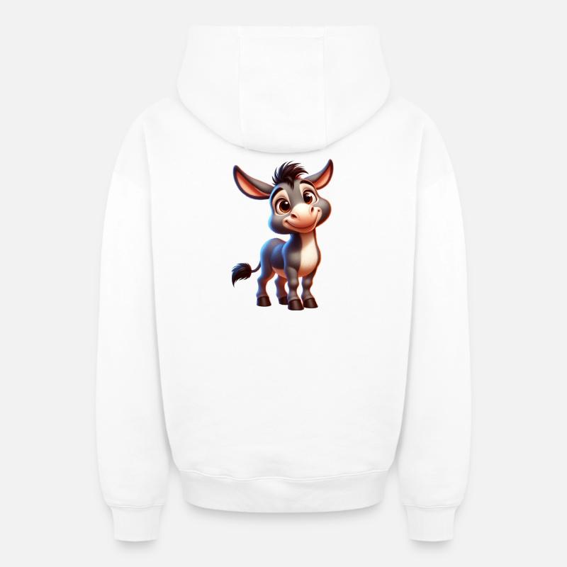 Âne âne tétine mule - Sweat à capuche unisexe zippé oversize épais SPREAD - blanc