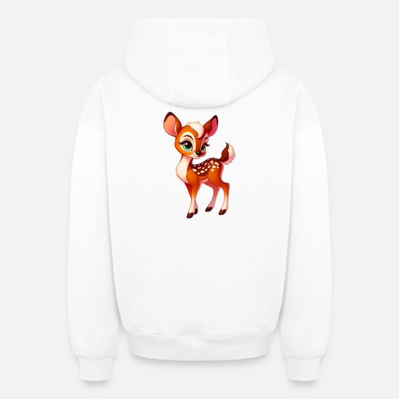 Faon - Sweat à capuche unisexe zippé oversize épais SPREAD - blanc
