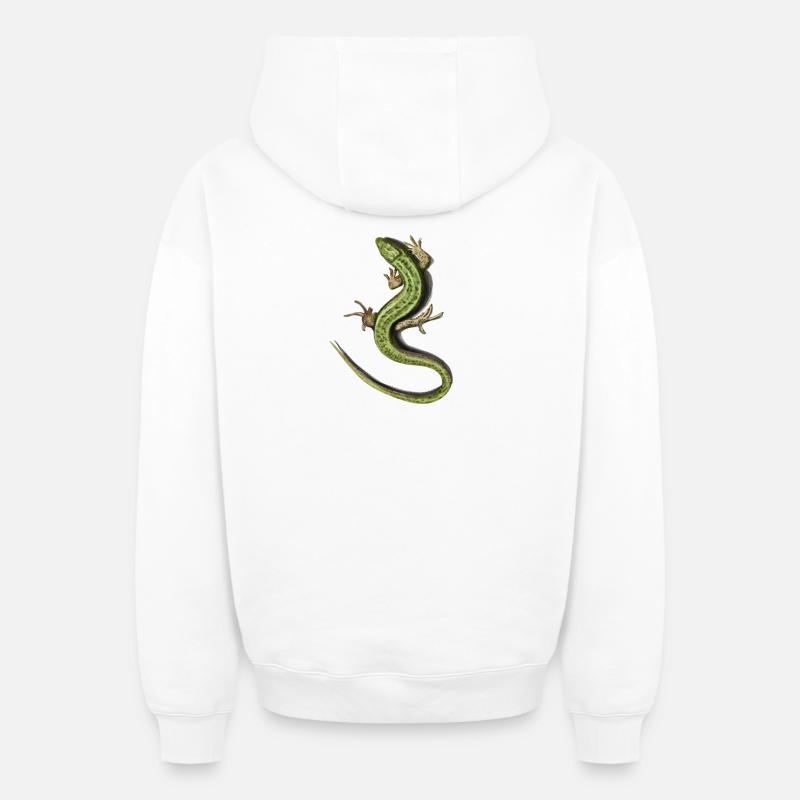Lizard - Sweat à capuche unisexe zippé oversize épais SPREAD - blanc