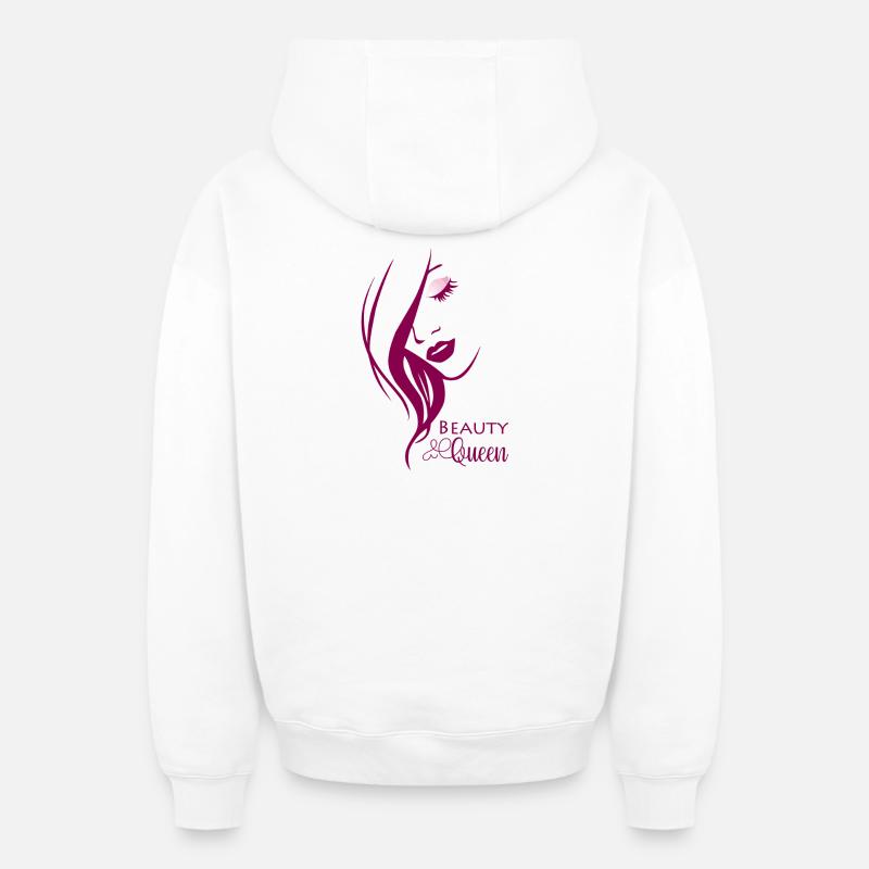 Beauty Queen - Sweat à capuche unisexe zippé oversize épais SPREAD - blanc