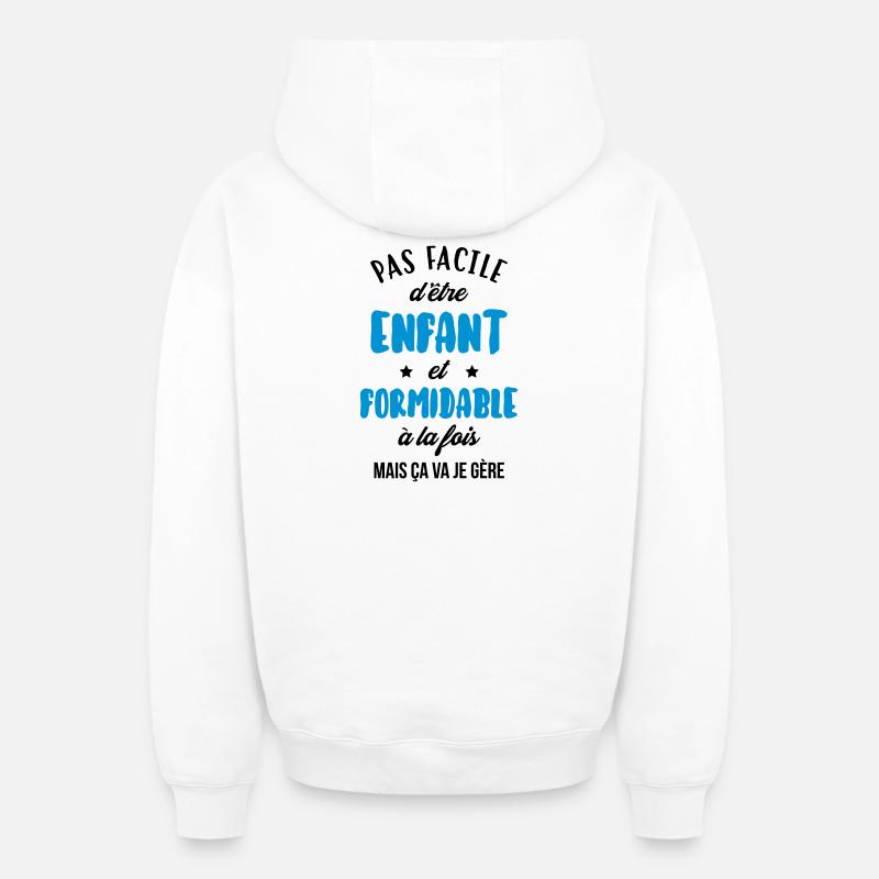 adolescent / enfant / ado / adolescente - Sweat à capuche unisexe zippé oversize épais SPREAD - blanc