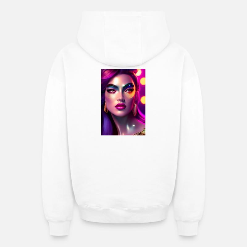 Beauté - Sweat à capuche unisexe zippé oversize épais SPREAD - blanc