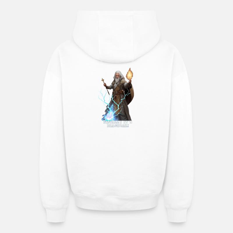 Magicien - Sweat à capuche unisexe zippé oversize épais SPREAD - blanc