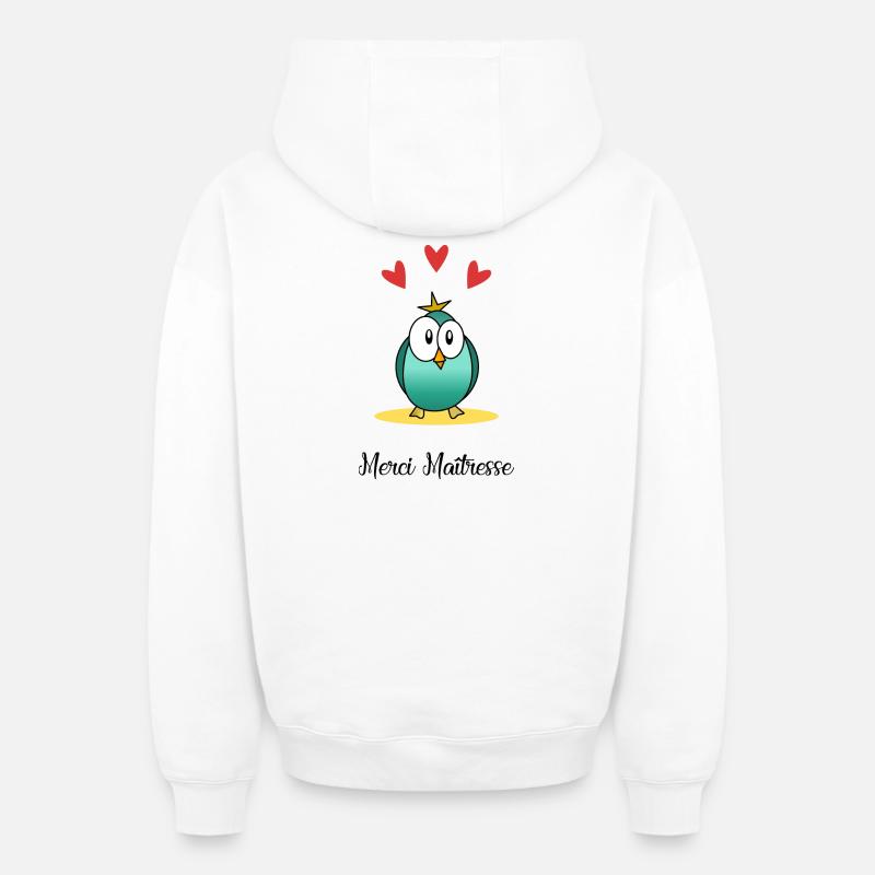 MERCI. MAÎTRESSE. MERCI MAÎTRESSE - Sweat à capuche unisexe zippé oversize épais SPREAD - blanc