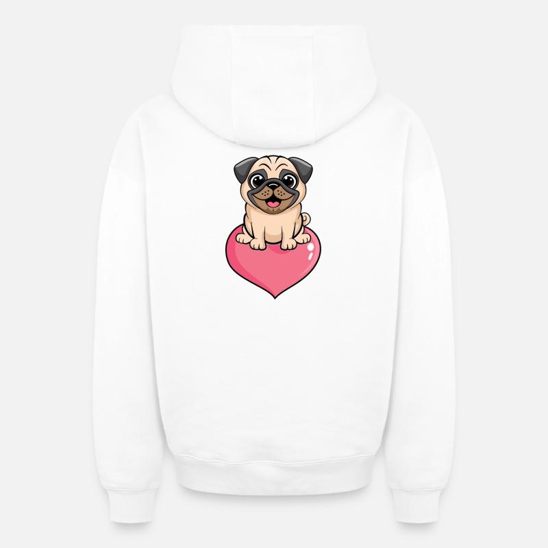 Carlin - Sweat à capuche unisexe zippé oversize épais SPREAD - blanc