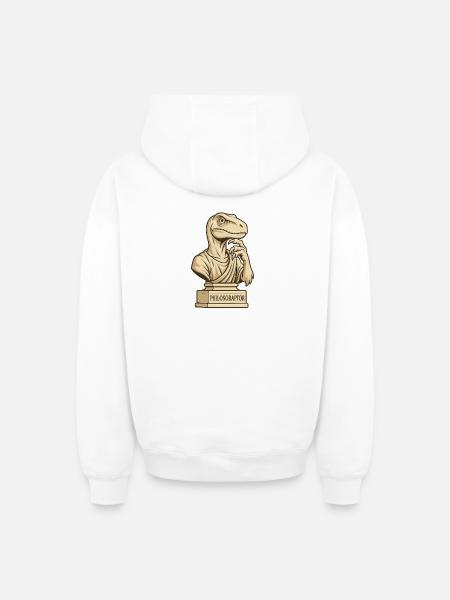 Philosoraptor - Oversized Heavyweight Unisex Zip Hoodie - Weiß