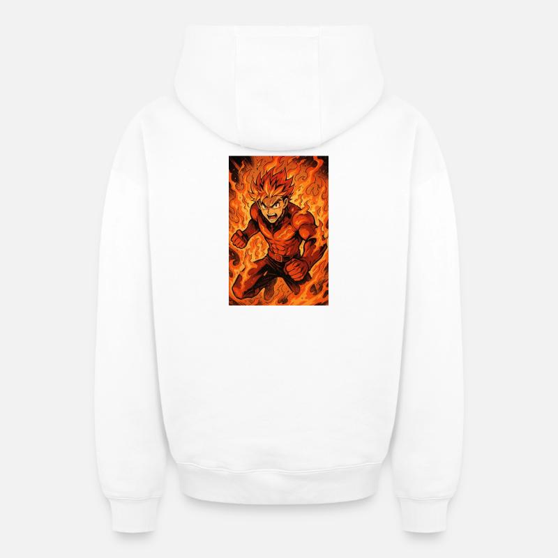 Chasseur de flammes d’incendie - Sweat à capuche unisexe zippé oversize épais SPREAD - blanc