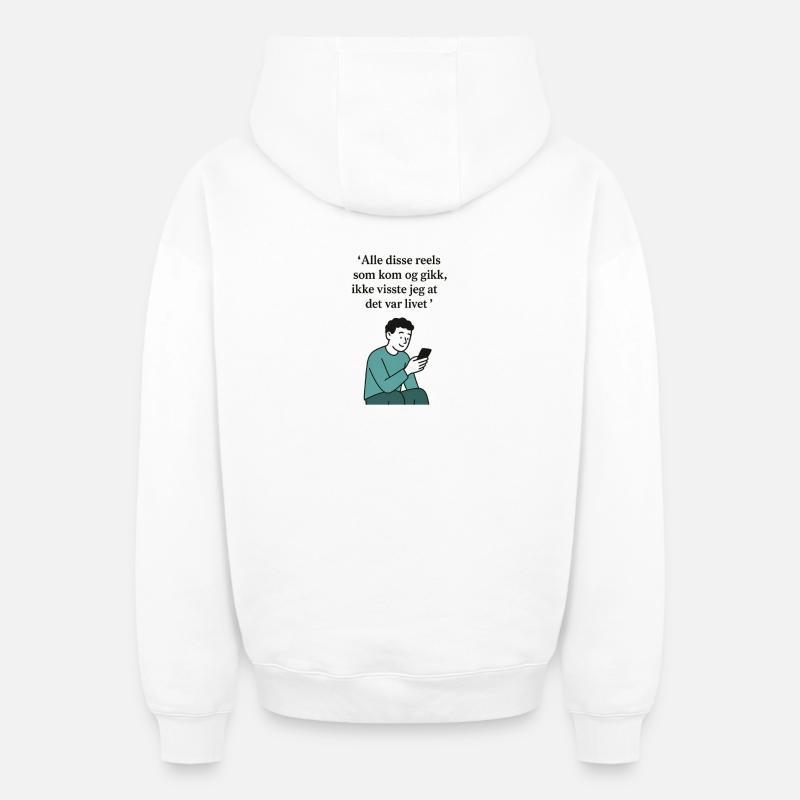 Bobines - Sweat à capuche unisexe zippé oversize épais SPREAD - blanc
