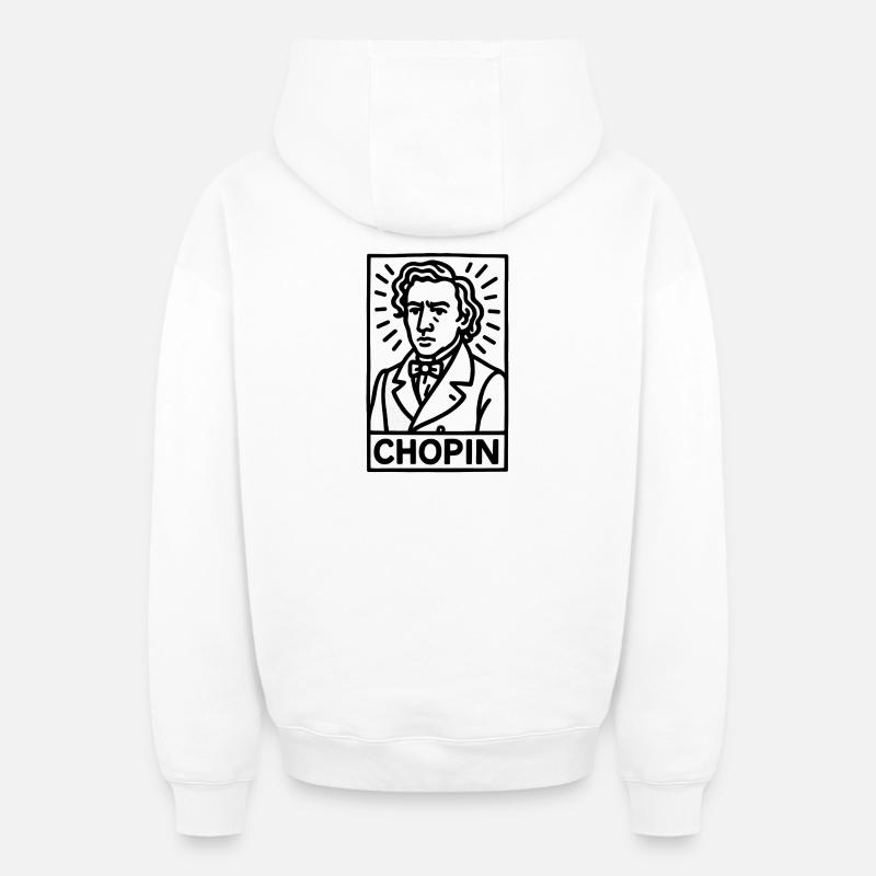 Frédéric Chopin - Sweat à capuche unisexe zippé oversize épais SPREAD - blanc