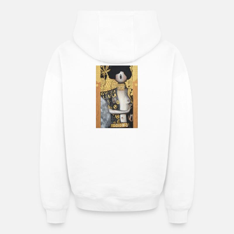 Klimt-bot2 - Sweat à capuche unisexe zippé oversize épais SPREAD - blanc