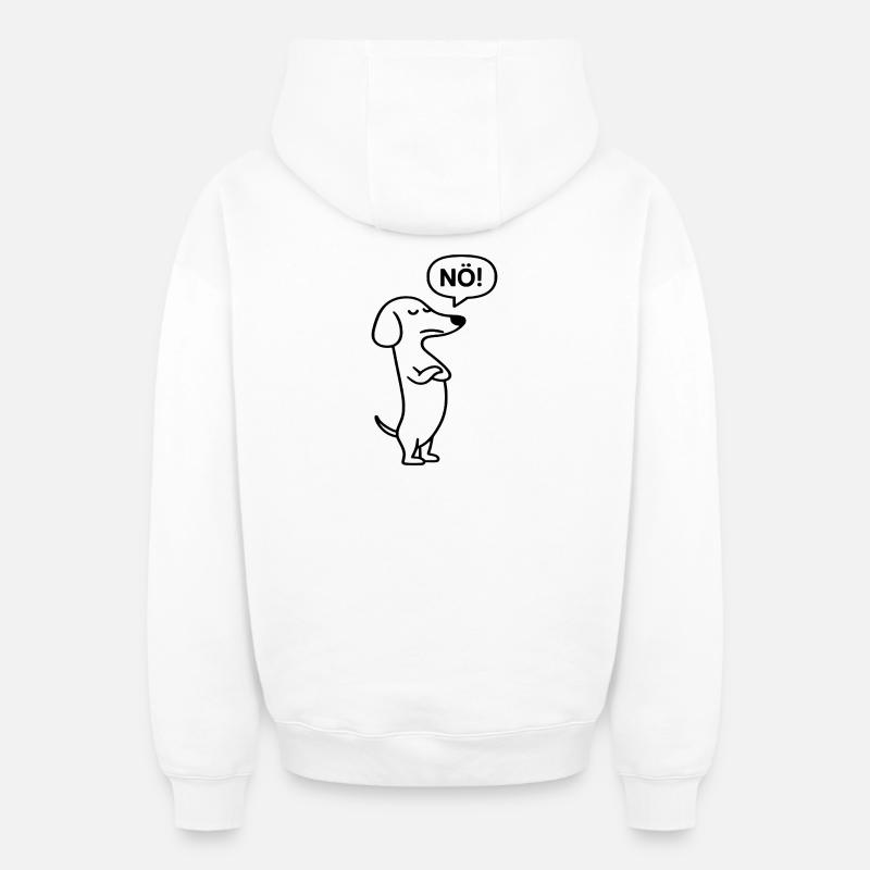 Non! - Sweat à capuche unisexe zippé oversize épais SPREAD - blanc