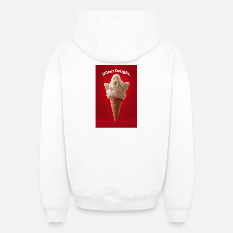 Cône de délice silencieux - Sweat à capuche unisexe zippé oversize épais SPREAD - blanc
