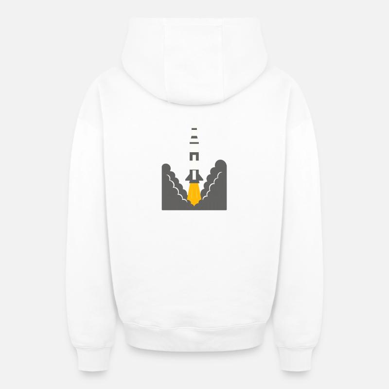 Lancement de fusée - Sweat à capuche unisexe zippé oversize épais SPREAD - blanc