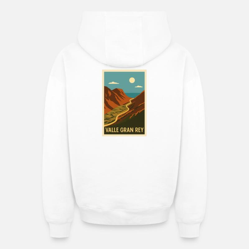 Valle Gran Rey - Sweat à capuche unisexe zippé oversize épais SPREAD - blanc