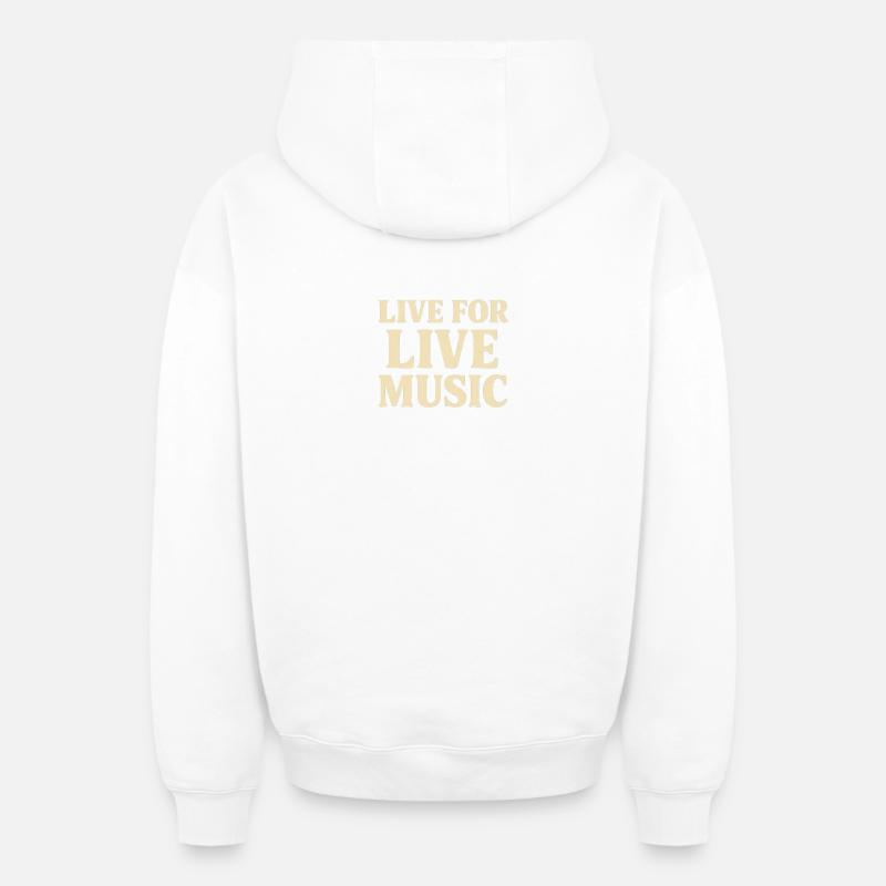 Live pour la musique live - Sweat à capuche unisexe zippé oversize épais SPREAD - blanc