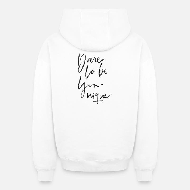Ose être unique - Sweat à capuche unisexe zippé oversize épais SPREAD - blanc