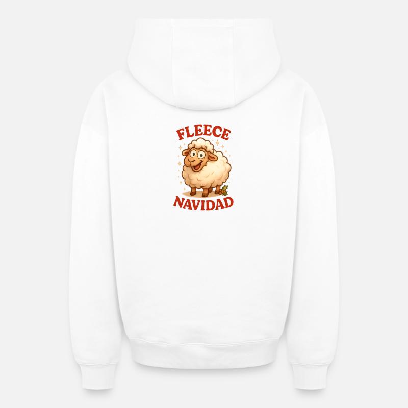Navidad de toison - Sweat à capuche unisexe zippé oversize épais SPREAD - blanc