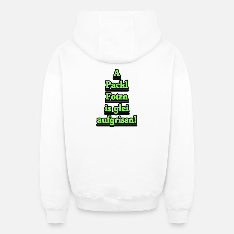 Narration néon dans un style rétro - Sweat à capuche unisexe zippé oversize épais SPREAD - blanc