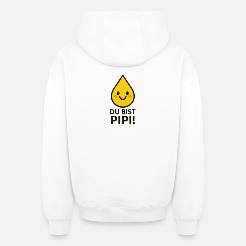 Yellow Drop - Sweat à capuche unisexe zippé oversize épais SPREAD - blanc