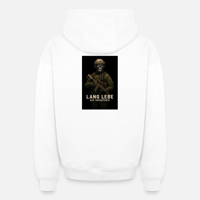 Vive le squelette d’infanterie - Sweat à capuche unisexe zippé oversize épais SPREAD - blanc
