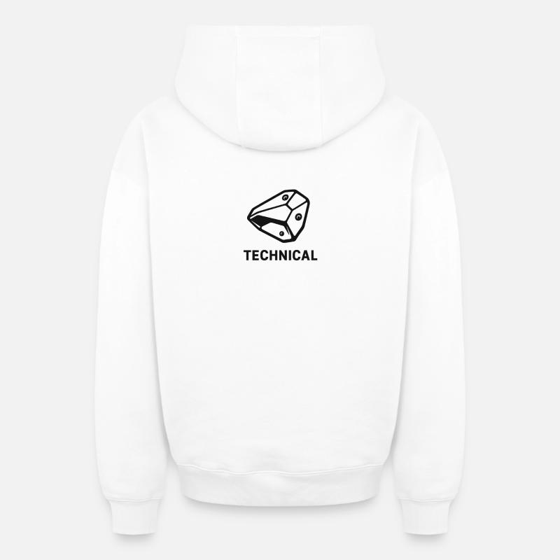 Technikal Boulder - Oversized Heavyweight Unisex Zip Hoodie - Weiß