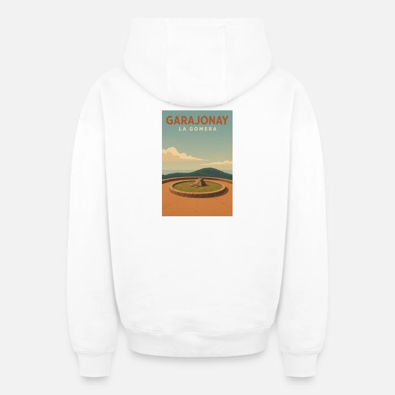 Montana de Garajonay - Sweat à capuche unisexe zippé oversize épais SPREAD - blanc