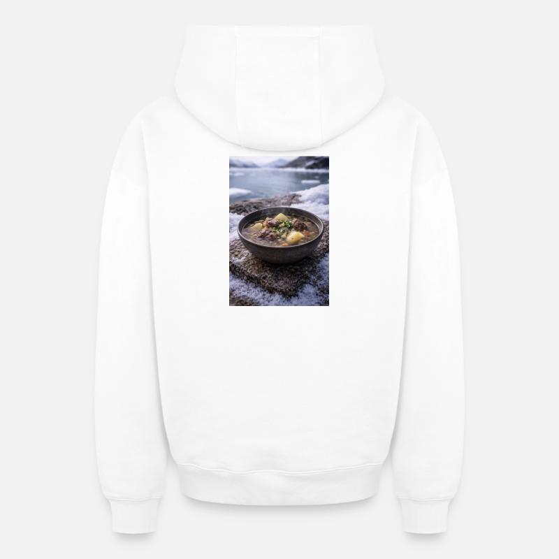 Suaasat - Sweat à capuche unisexe zippé oversize épais SPREAD - blanc