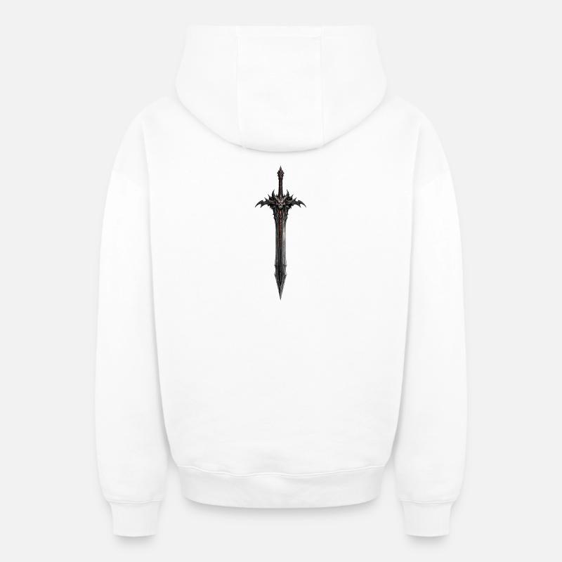 Dreadblade Schädelschwert - Oversized Heavyweight Unisex Zip Hoodie - Weiß